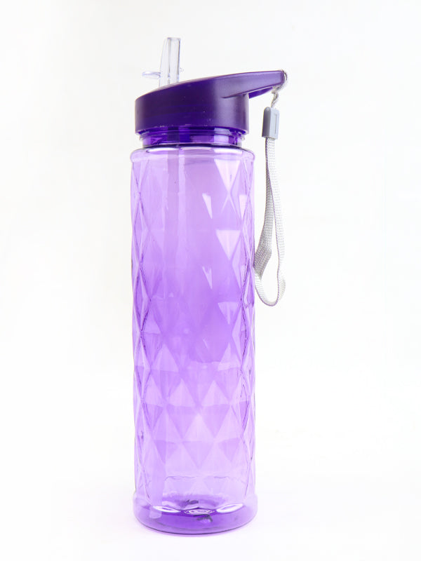 Transparent Reusable Water Bottle Diamond- Purple