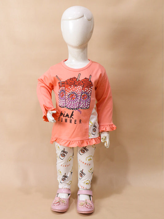 1Yr - 4Yrs Summer Peach Suit For Girls BGF GS52