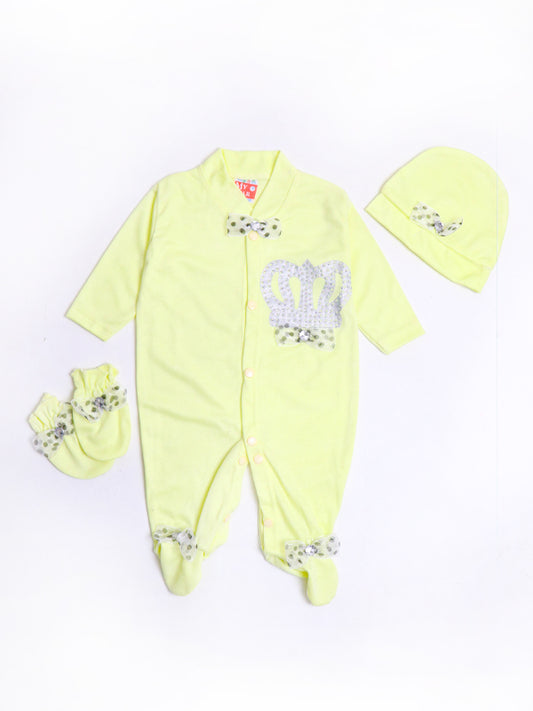 HG Newborn Romper 0Mth - 3Mth Crown Pale Yellow