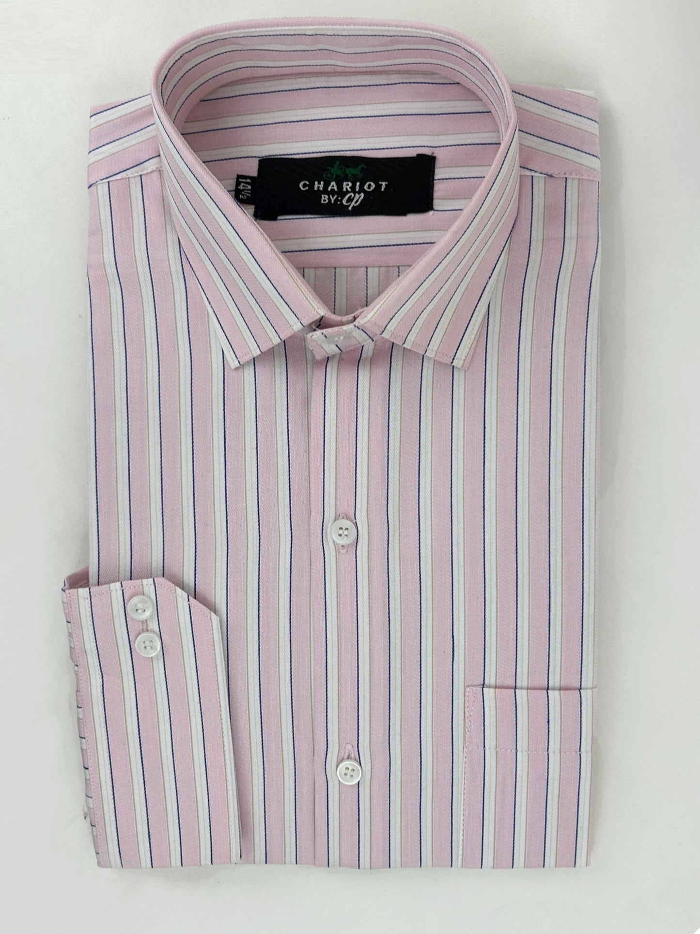 Pink Lines Formal Dress Shirt For Men ZH MFS224