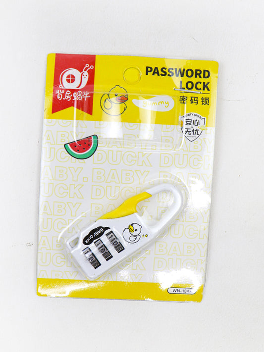 Zinc Alloy Three Digit Password Lock Cartoon Stationery Mini Bag Padlock 01 - Multicolor