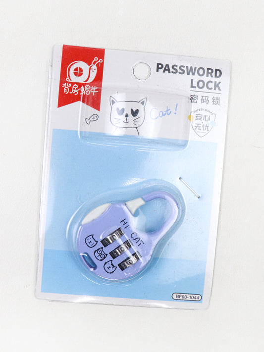 Zinc Alloy Three Digit Password Lock Cartoon Stationery Mini Bag Padlock 02 - Multicolor