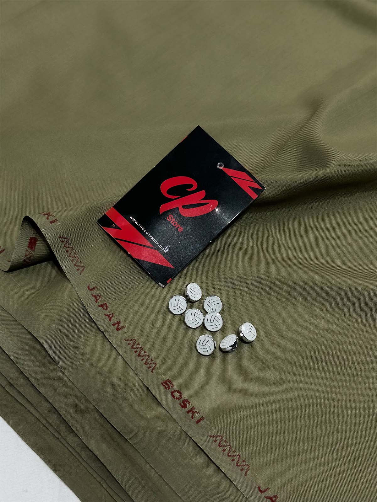 Olive Green Unstitched Kameez Shalwar For Men MUF176