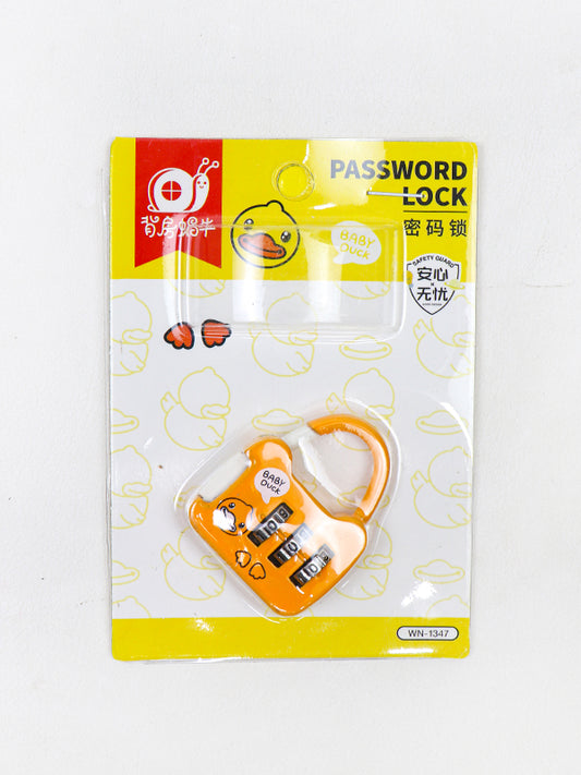 Zinc Alloy Three Digit Password Lock Cartoon Stationery Mini Bag Padlock 03 - Multicolor