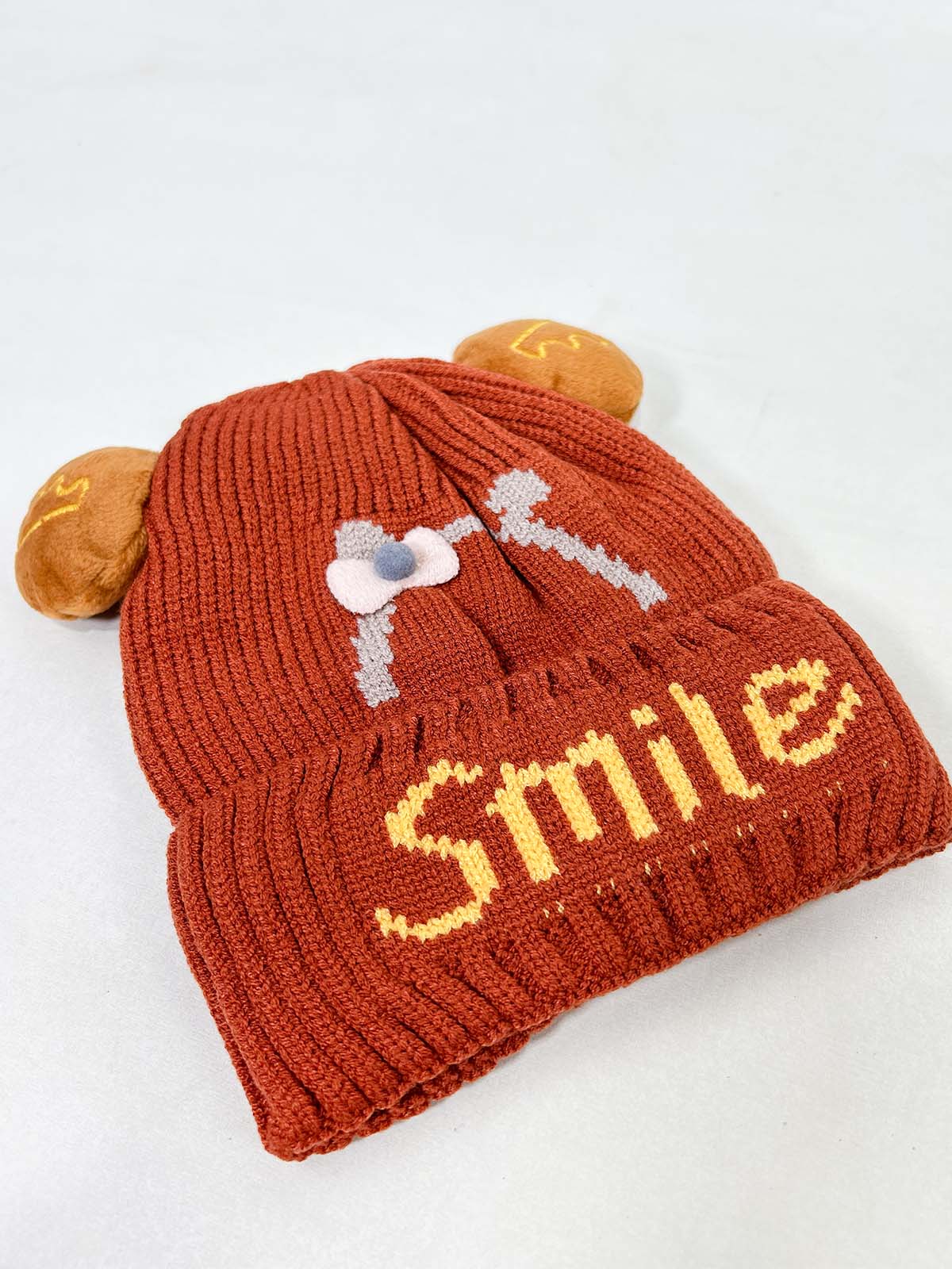 Smile Rust Beanie Winter Cap For Kids BWC41
