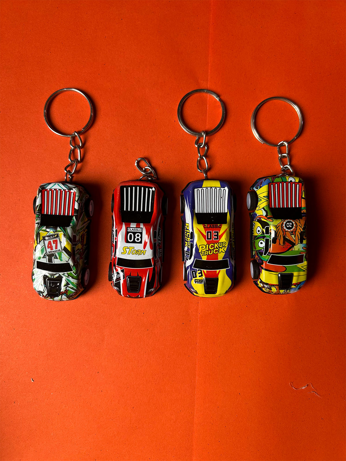 KC43 Pack of 4 Cars Key Chain Multicolor