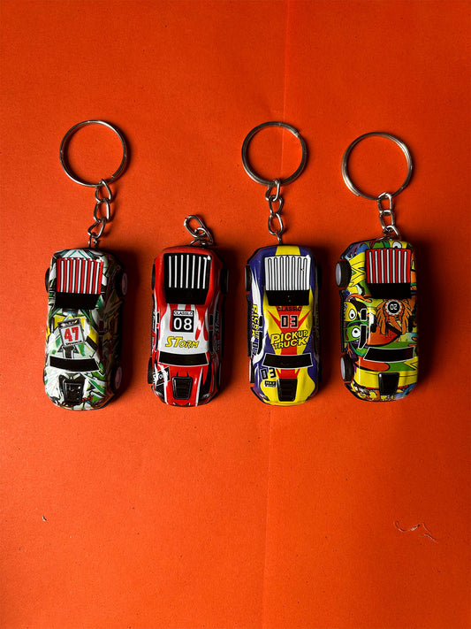 KC43 Pack of 4 Cars Key Chain Multicolor