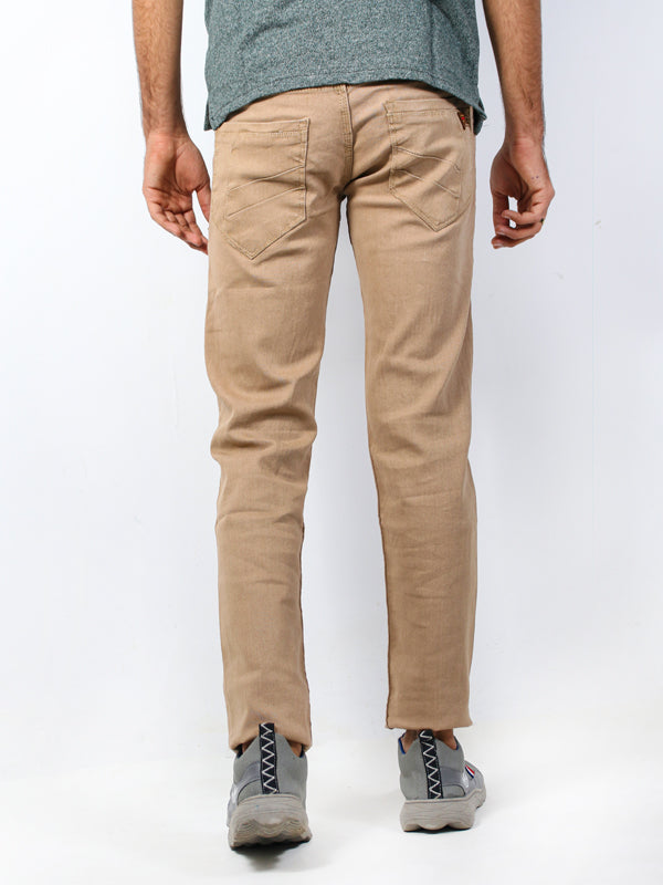 Men's Regular Fit Stretchable Denim Jeans Light Brown Camel