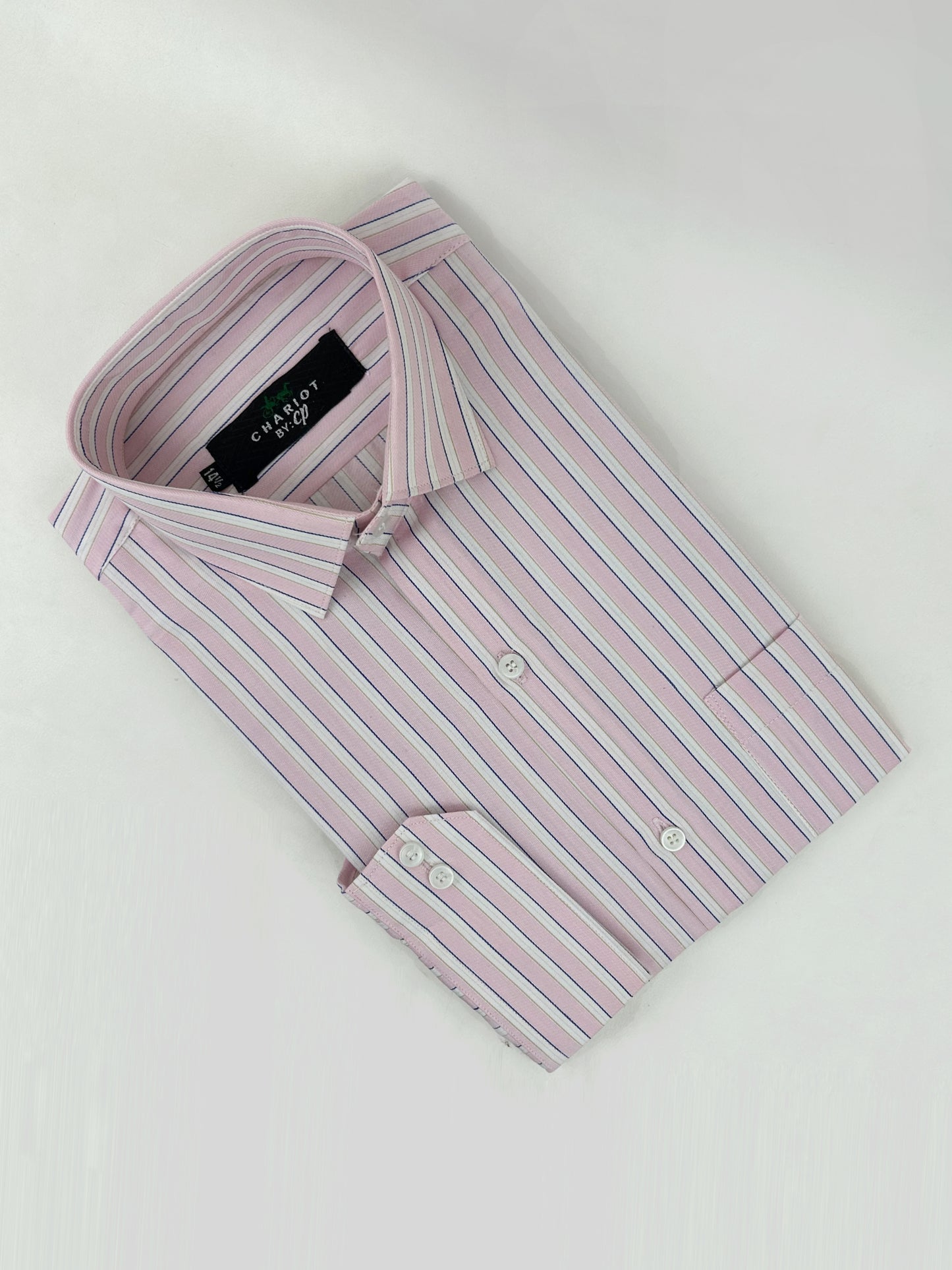 Pink Lines Formal Dress Shirt For Men ZH MFS224