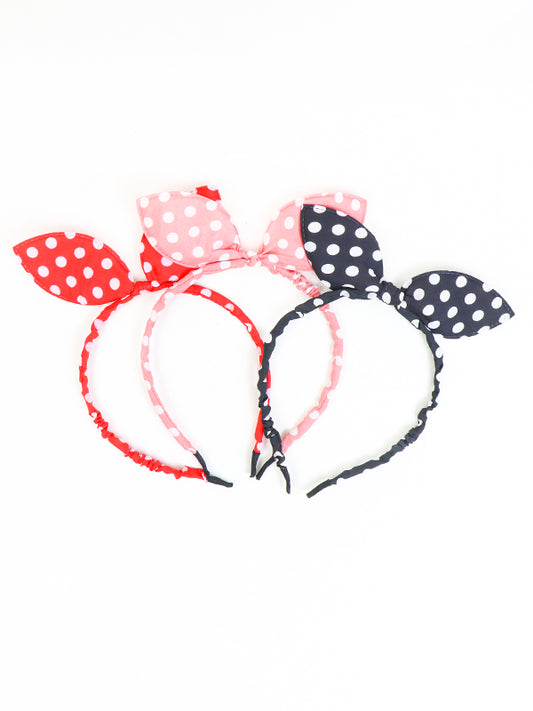 Pack Of 3 Headband Bow Hair Band - Multicolor