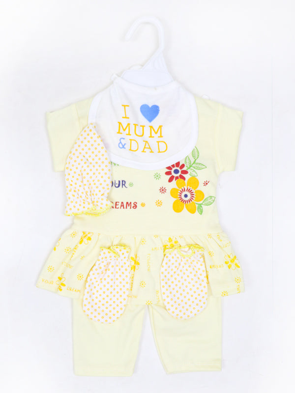 HG Newborn 5Pcs Gift Set 0Mth - 3Mth Follow Dreams Light Yellow