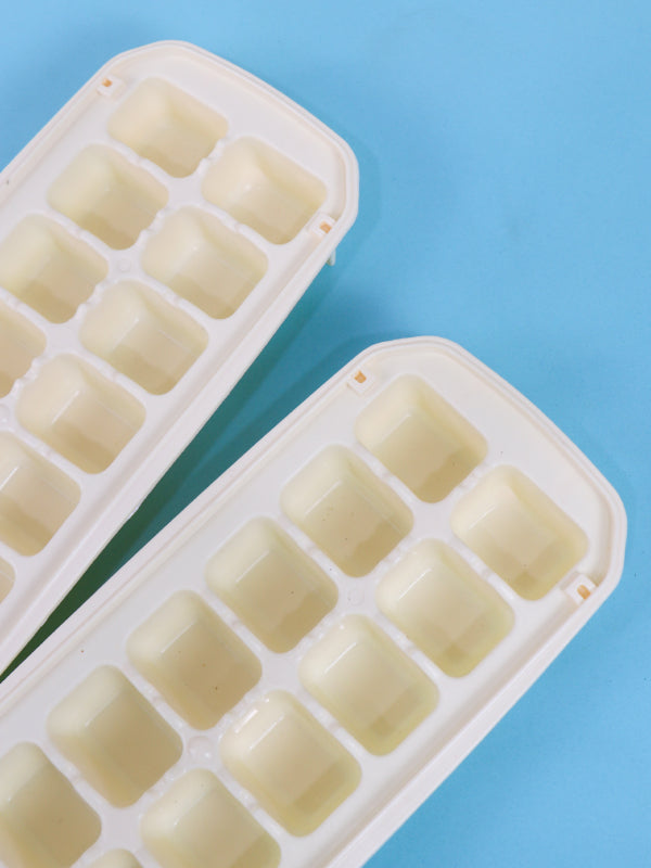 KTC10 Frosty Pack of 2 Ice Cubes Tray (14 Cubes) Off White