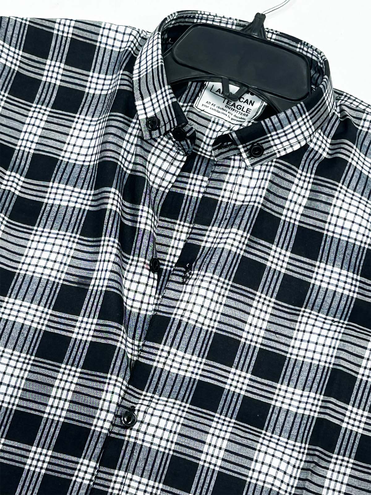 Black Checks Casual Shirt For Men MCS138