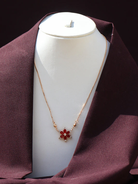 Star Shaped Pendant Necklace Red