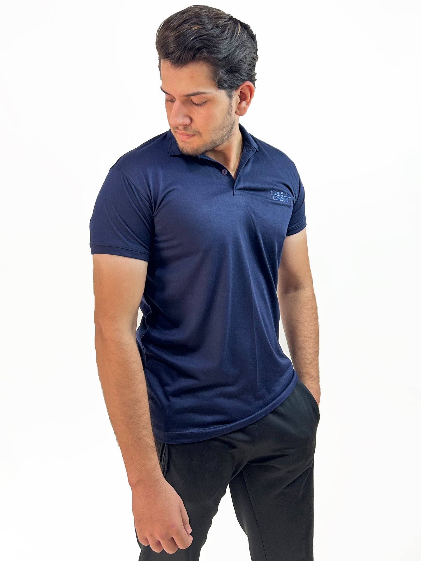 Navy Blue Plain Polo T-Shirt For Men MG MTS99