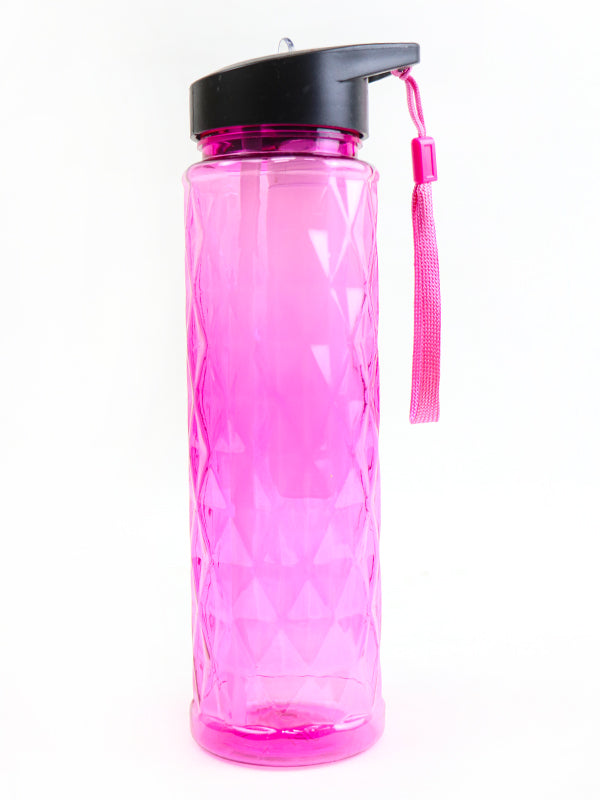 Transparent Reusable Water Bottle Diamond- Pink