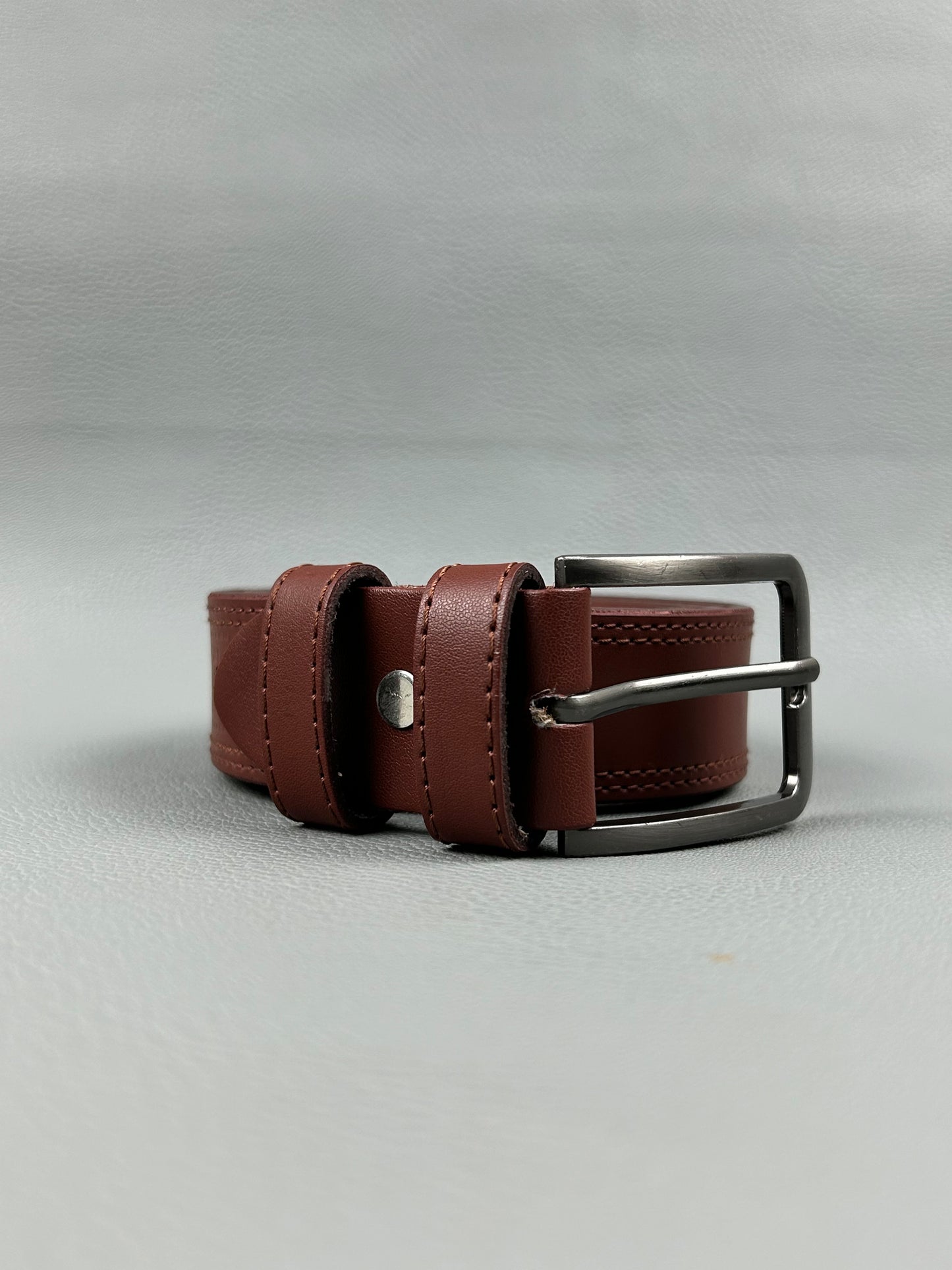 Brown Faux Leather Belt For Men MB31