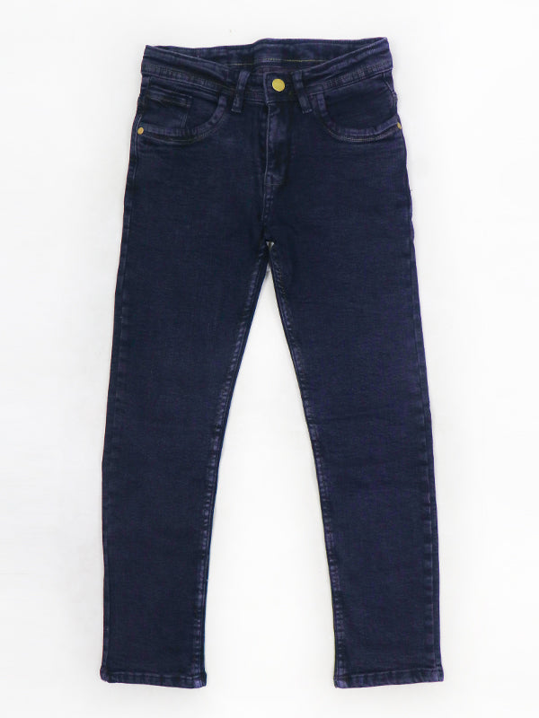 BJ07 SI Boys Stretchable Denim Jeans 12Yrs - 16Yrs Dark Blue