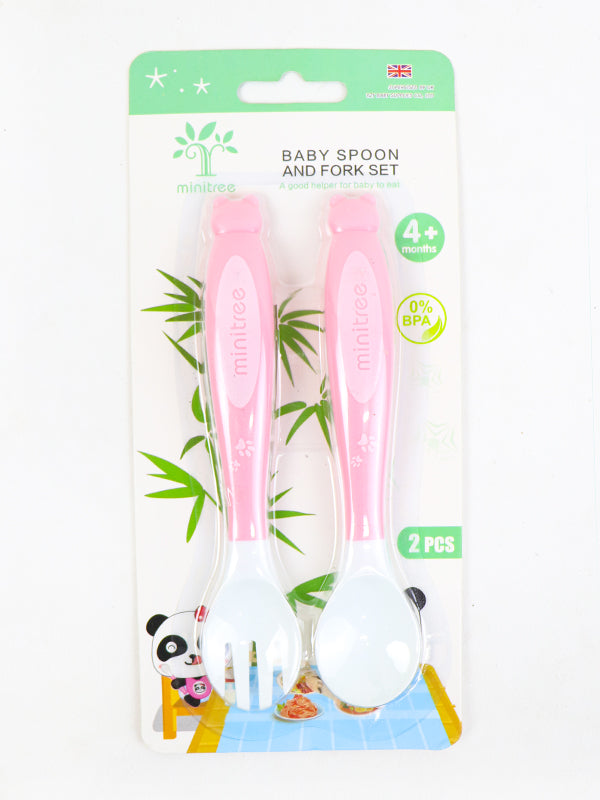 Baby Spoon Fork Set Pink