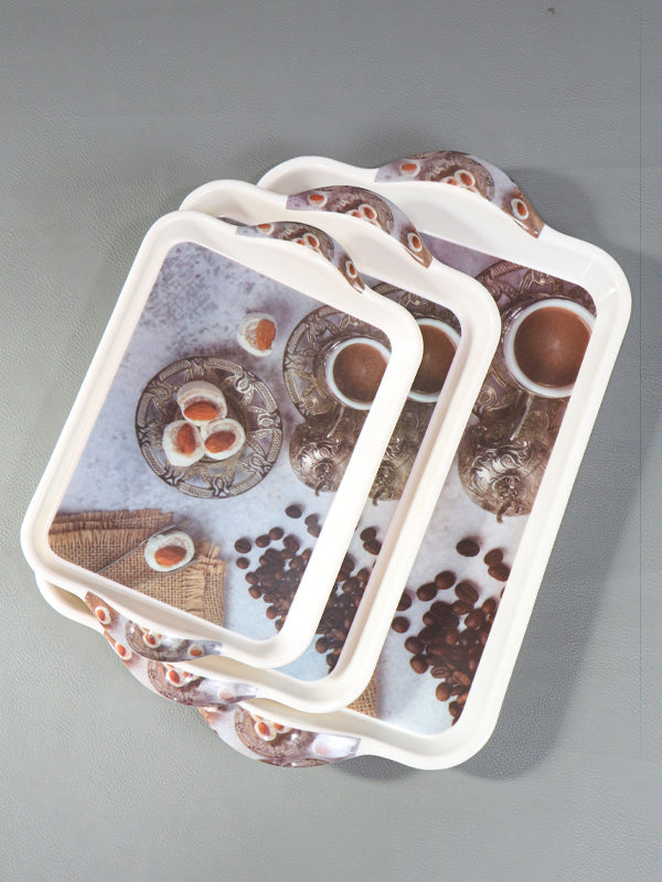 Pack of 3 Melamine Serving Tray D-06