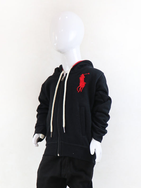 KH12 Kids Zipper Hoodie 2.5Yrs - 8Yrs Polo Black