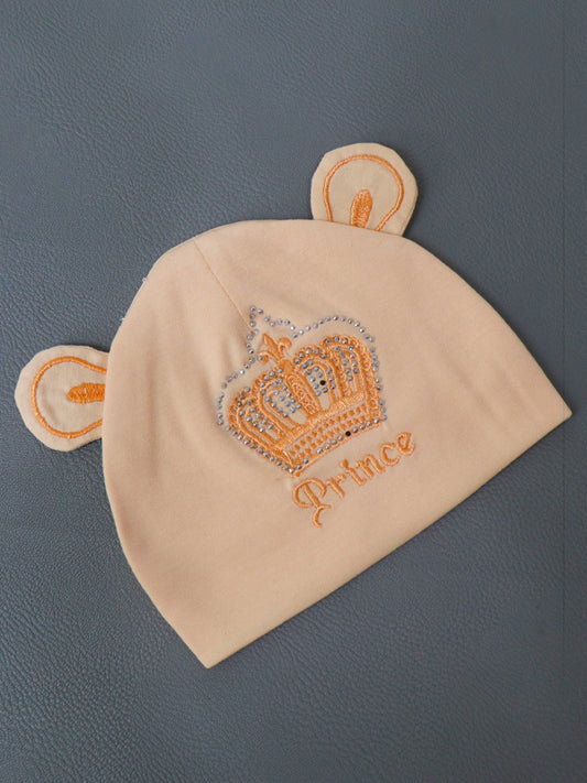 Light Peach Prince Cap For Newborn NBC04