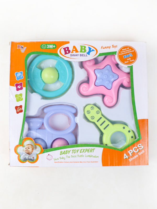 TOY13 4 PCs Baby Rattles Set