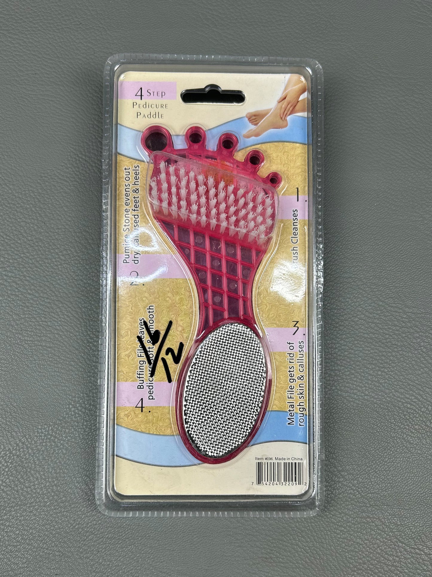 4 in 1 Feet Pedicure Tool Foot Scrubber - Pedicure Paddle Brush Multicolor