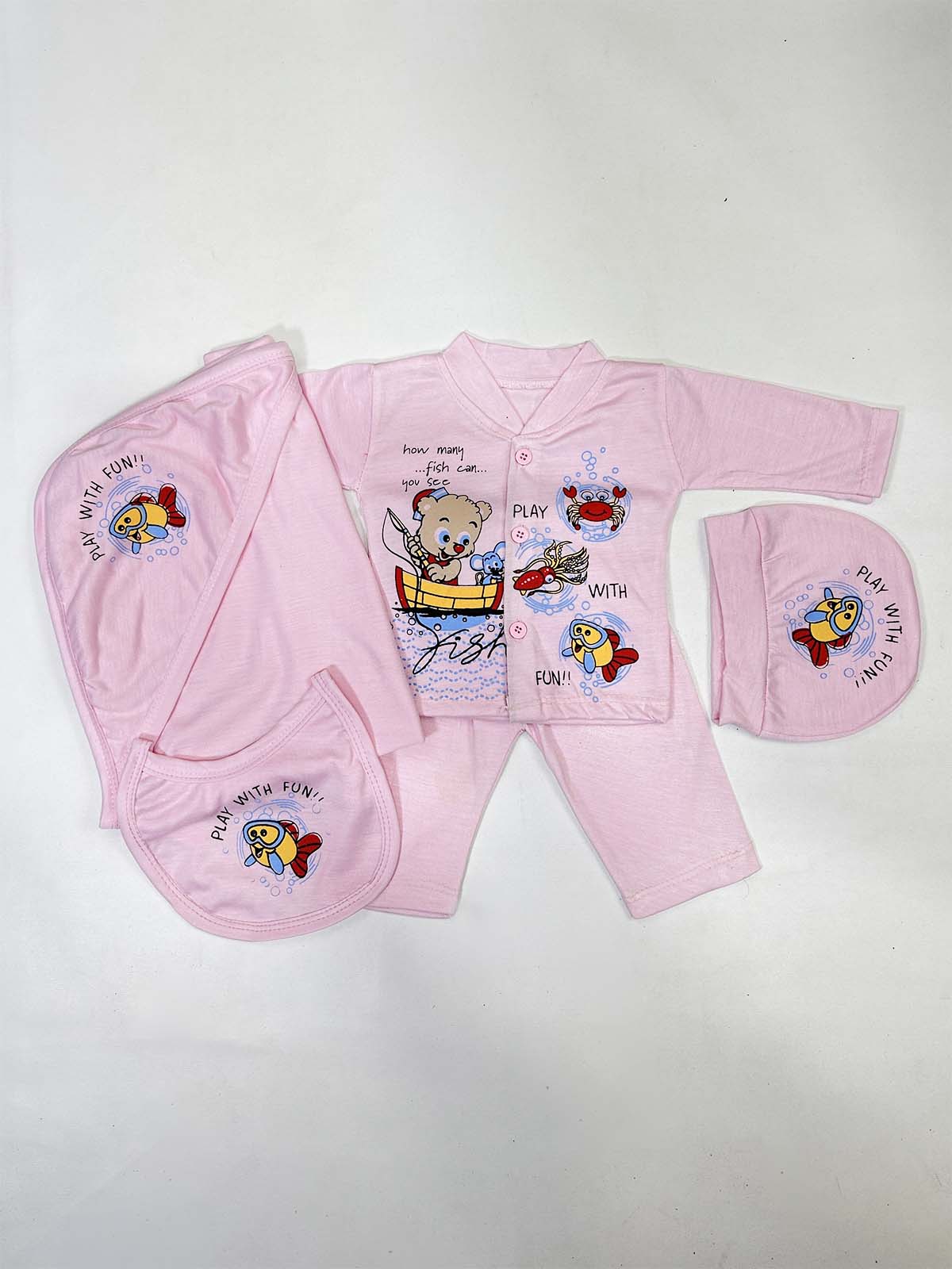 0Mth - 3Mth Pink 5Pcs Gift Set For Newborn HG NBGS243