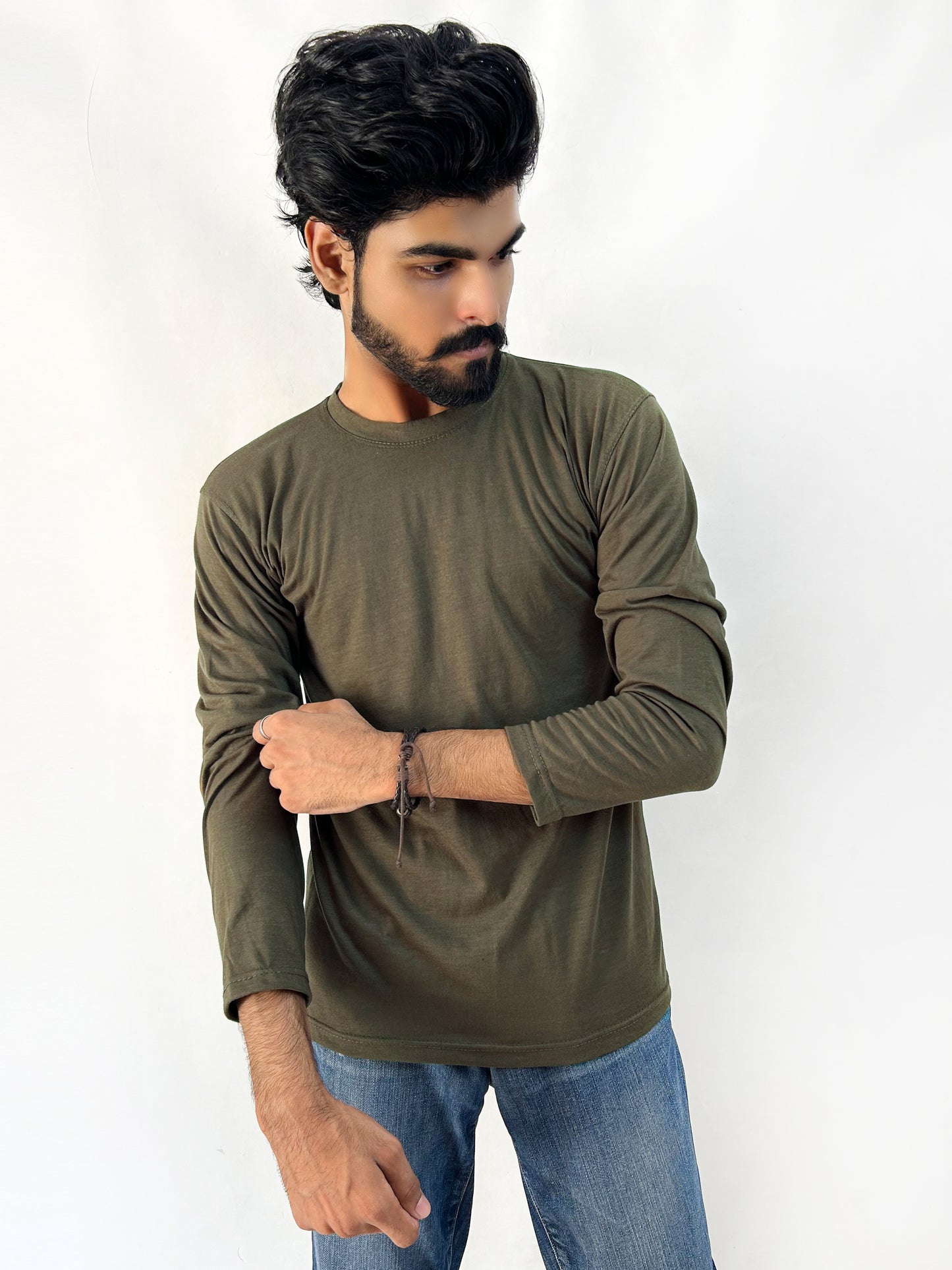 Dark Green Plain T-Shirt For Men MG MTS88