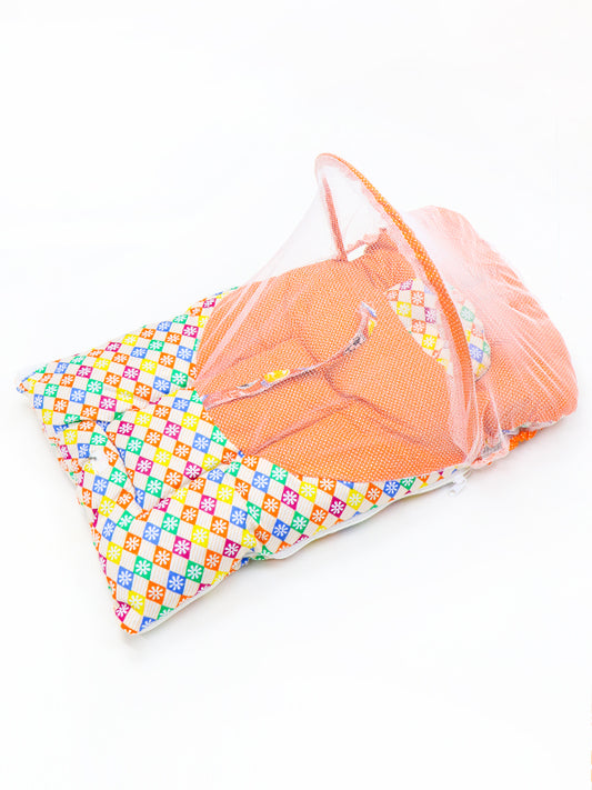NV 2Pcs Newborn Baby Sleeping Bag With Mosquito Net 02 Orange