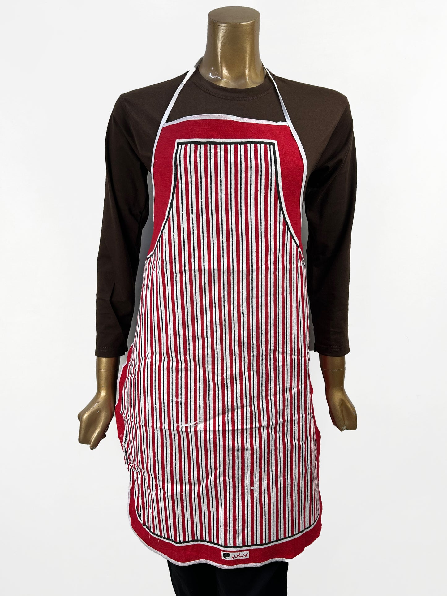 Red Cotton Kitchen Cooking Apron With Front-Pocket KA13