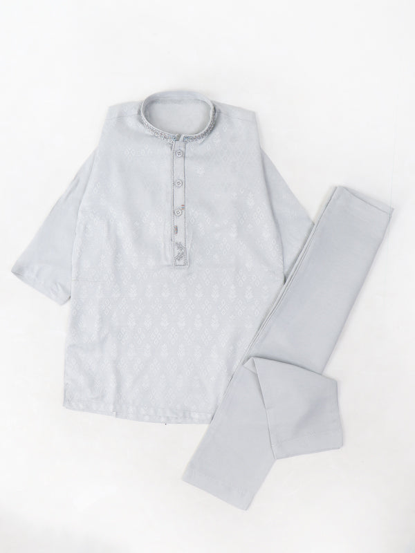 BKS05 AM Kurta Pajama Suit 2Yrs - 14Yrs Light Grey