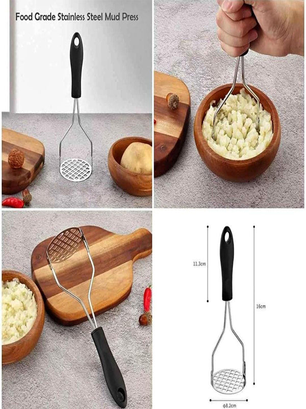 Stainless Steel Potato Masher Black