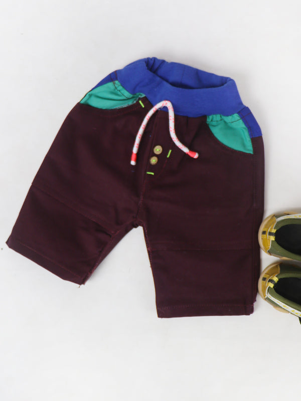 BCS05 BL Boys Cotton Short 1.5Yrs - 4Yrs Dark Maroon