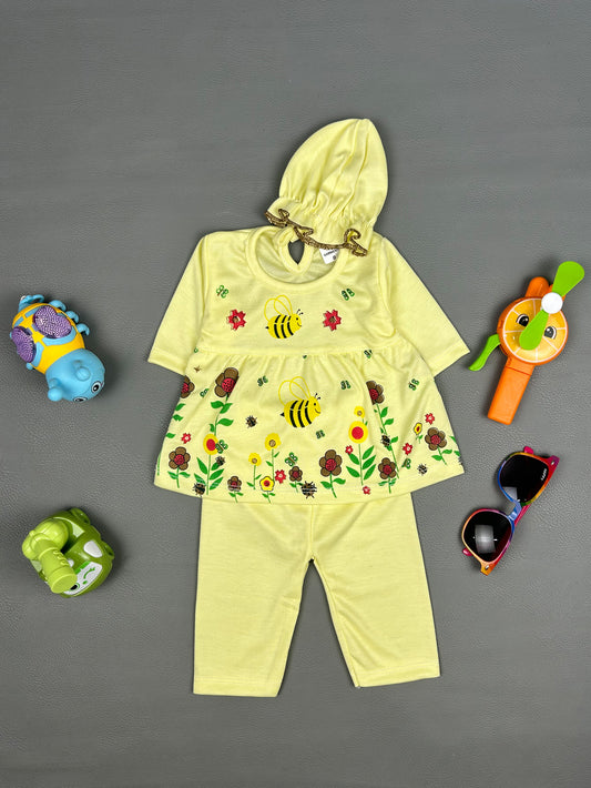 0Mth - 3Mth Bee Yellow Baby Suit For Newborn NBS288