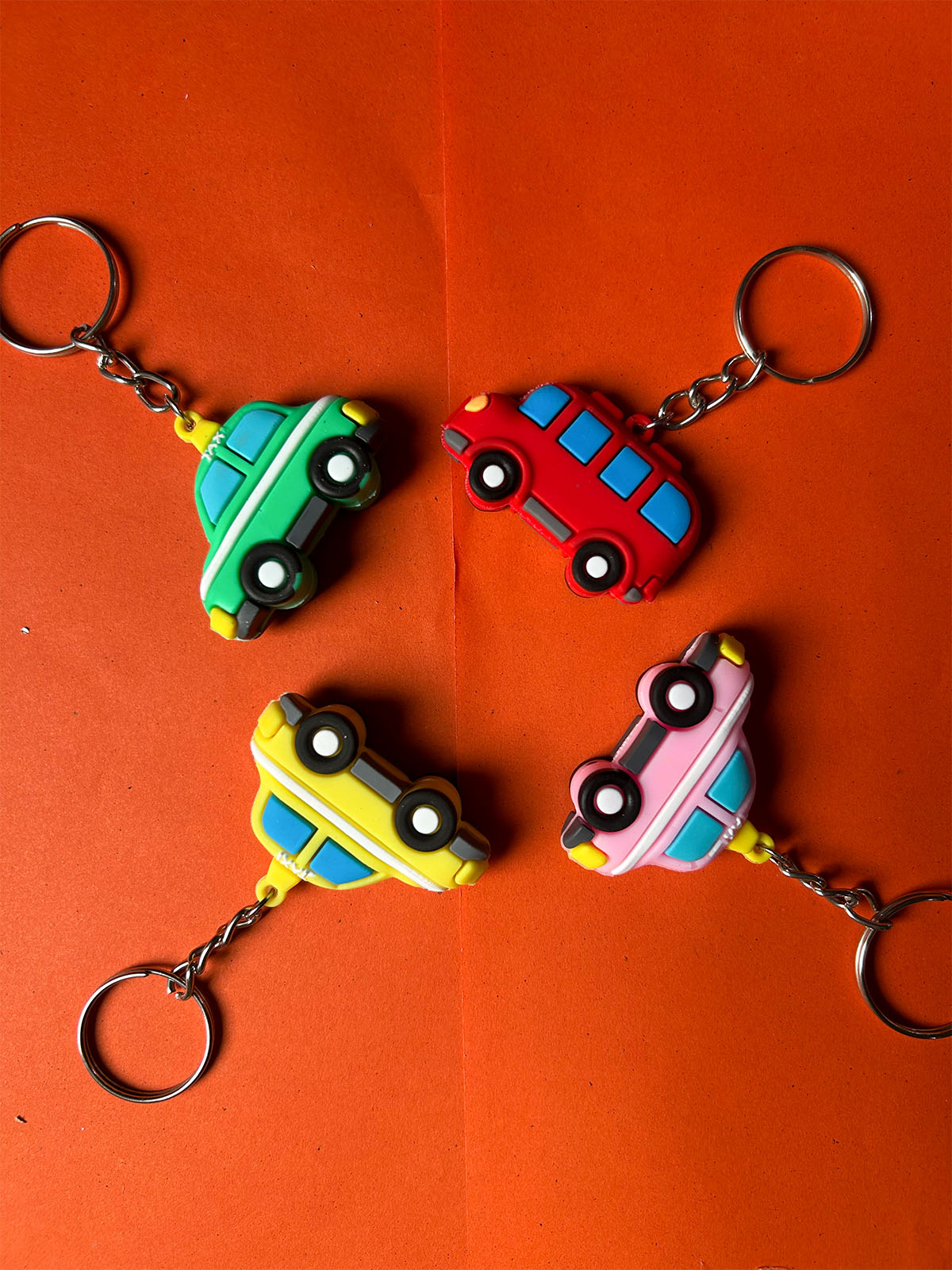 KC44 Pack of 4 Cars Key Chain Multicolor