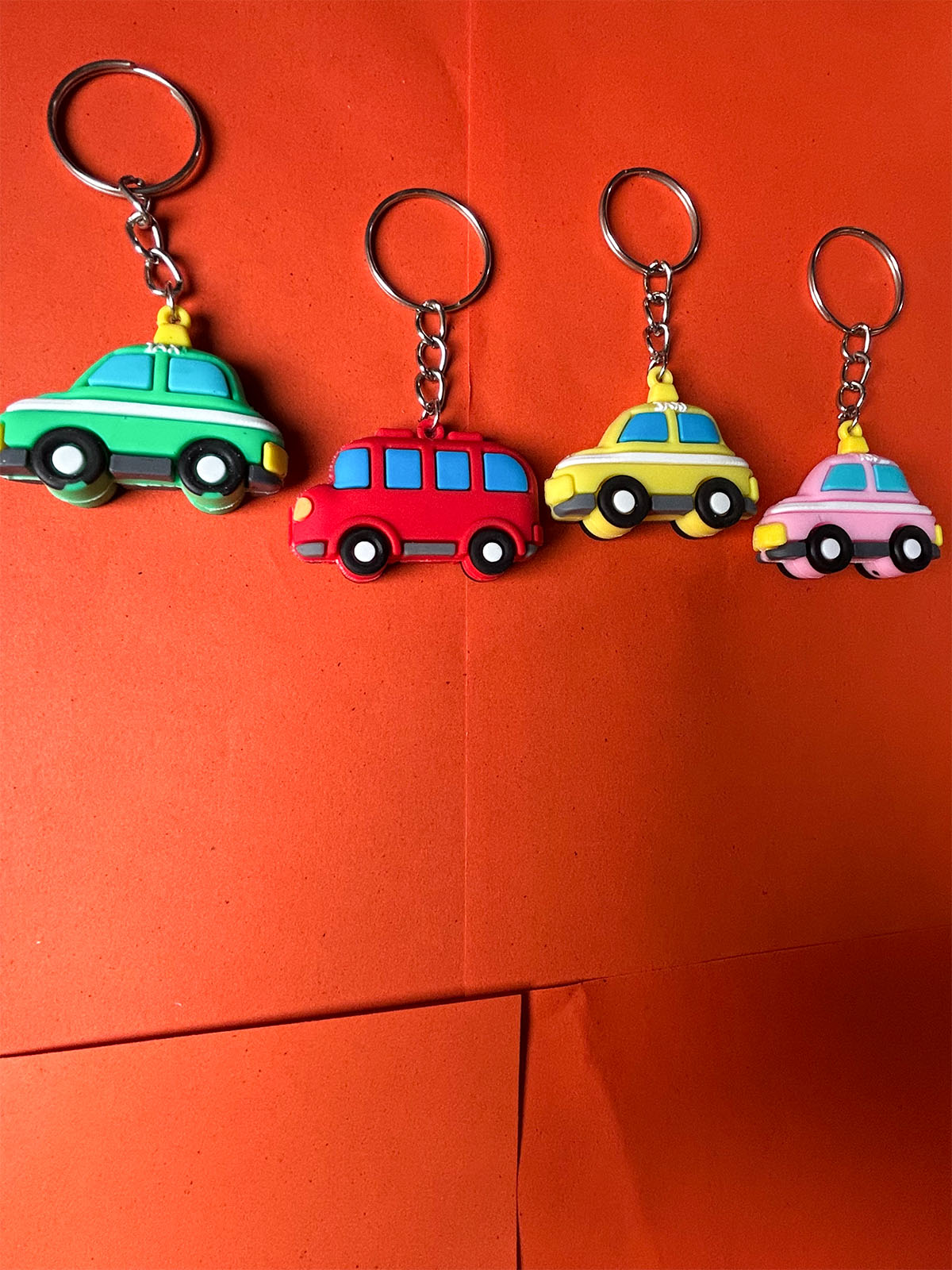 KC44 Pack of 4 Cars Key Chain Multicolor