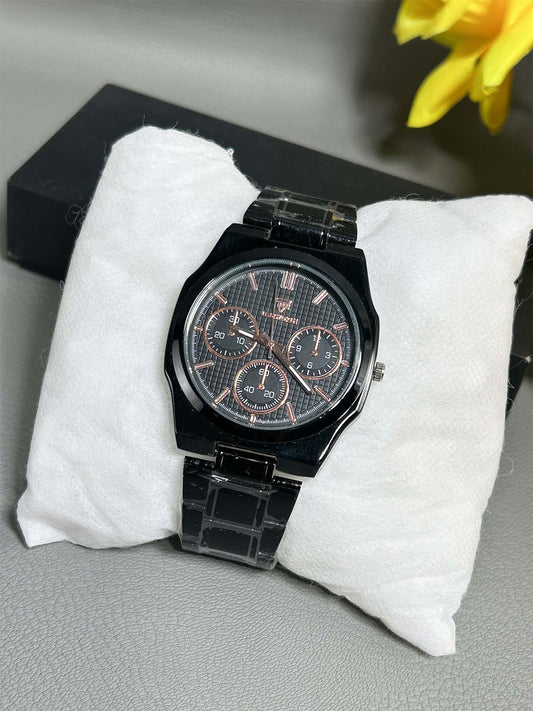 Black Stainless Steel Watch For Men MW164