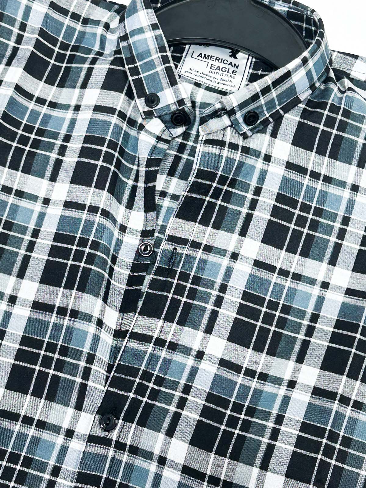 Black Checks Casual Shirt For Men MCS139