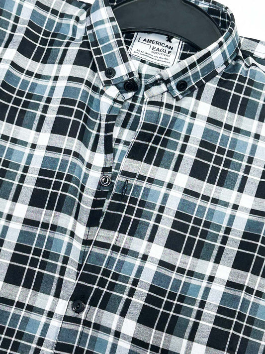 Black Checks Casual Shirt For Men MCS139