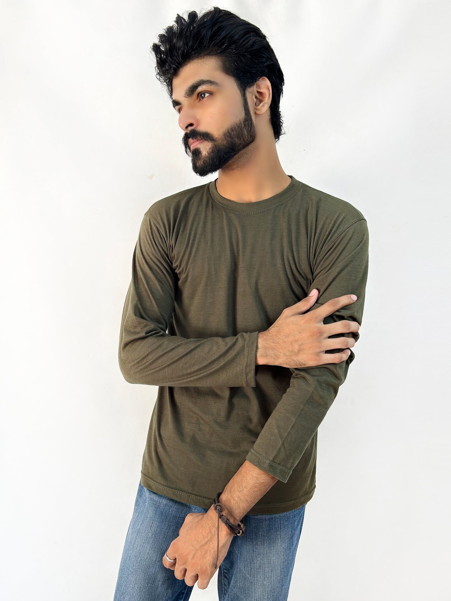 Dark Green Plain T-Shirt For Men MG MTS88