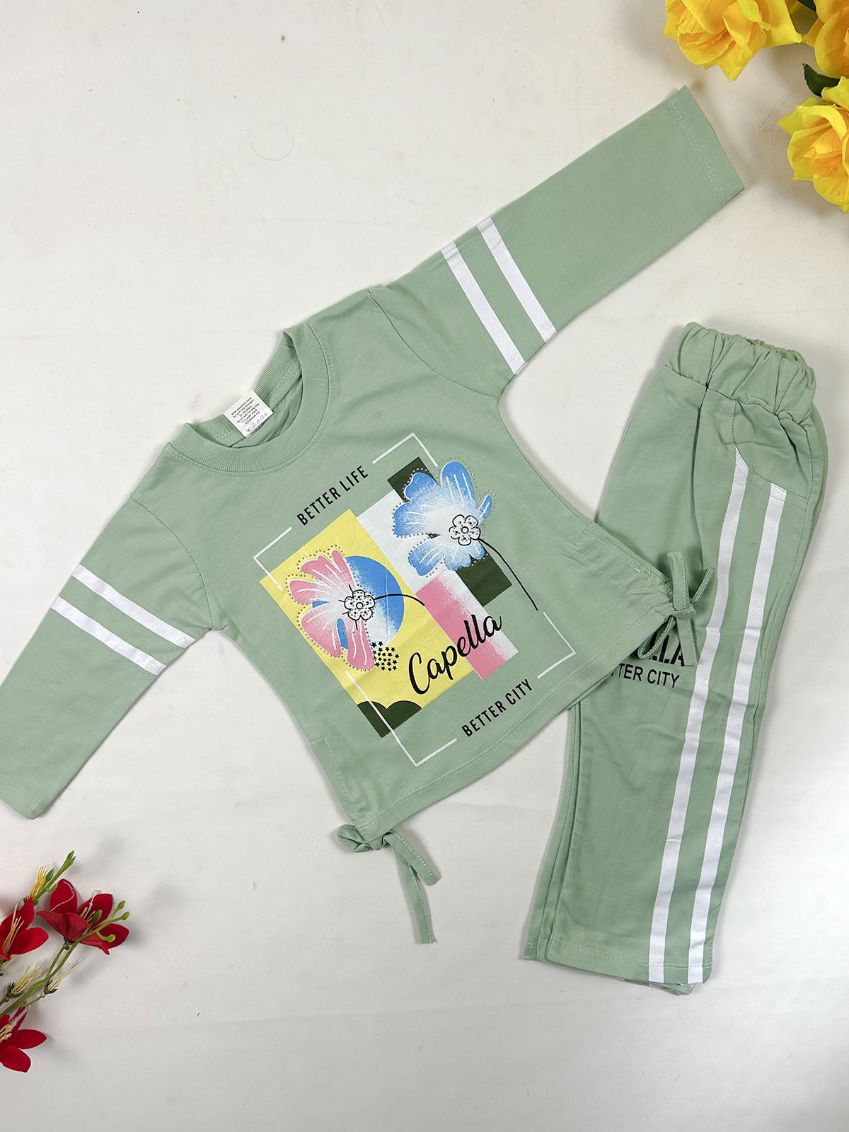 1Yr - 4Yrs Light Green Capella Suit For Girls GS584