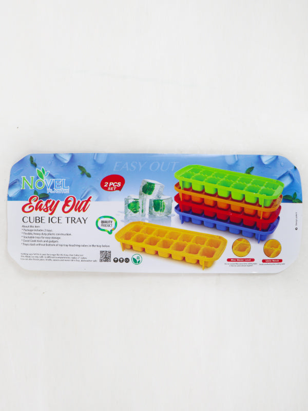 KTC10 Frosty Pack of 2 Ice Cubes Tray (14 Cubes) Off White