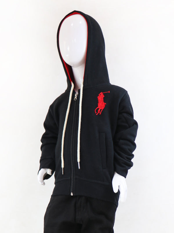 KH12 Kids Zipper Hoodie 2.5Yrs - 8Yrs Polo Black
