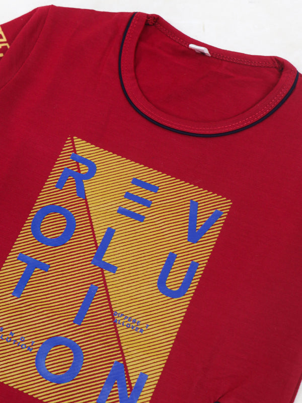 BTS06 Hello Too Boys T-Shirt 4Yrs - 8Yrs Revolution Red