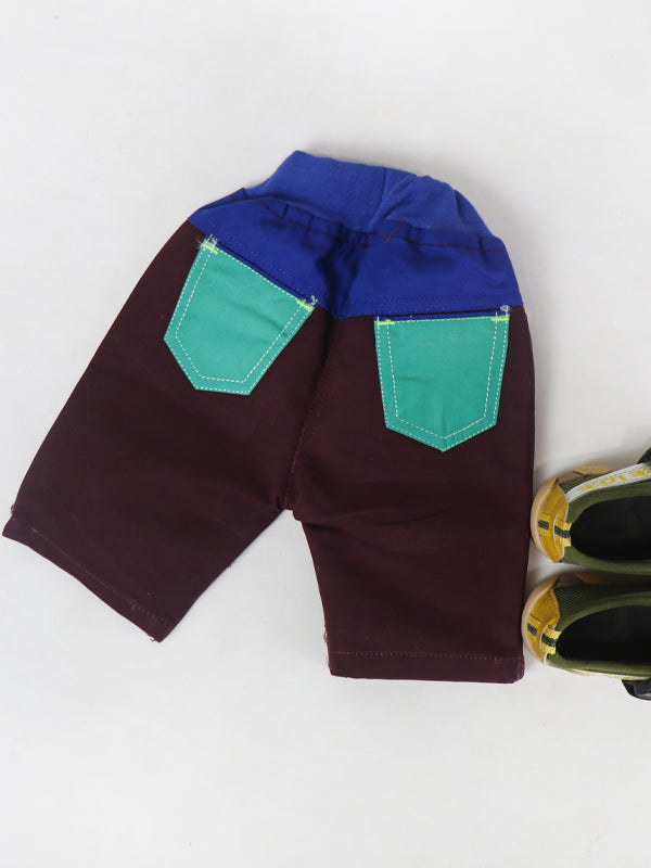 BCS05 BL Boys Cotton Short 1.5Yrs - 4Yrs Dark Maroon