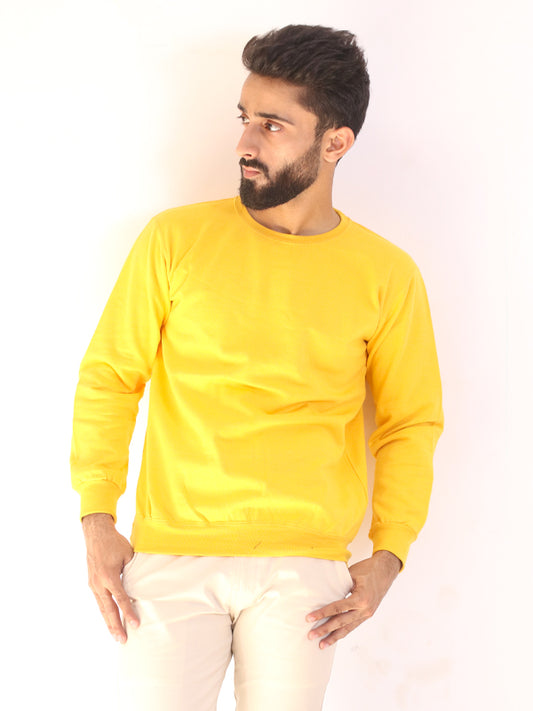 MSS02 Men's Plain Sweatshirt Yellow