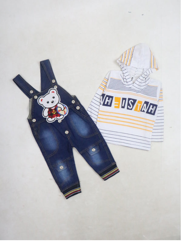 KR03 Kids Suit Hooded Romper 1Yrs-4Yrs Bear Yellow