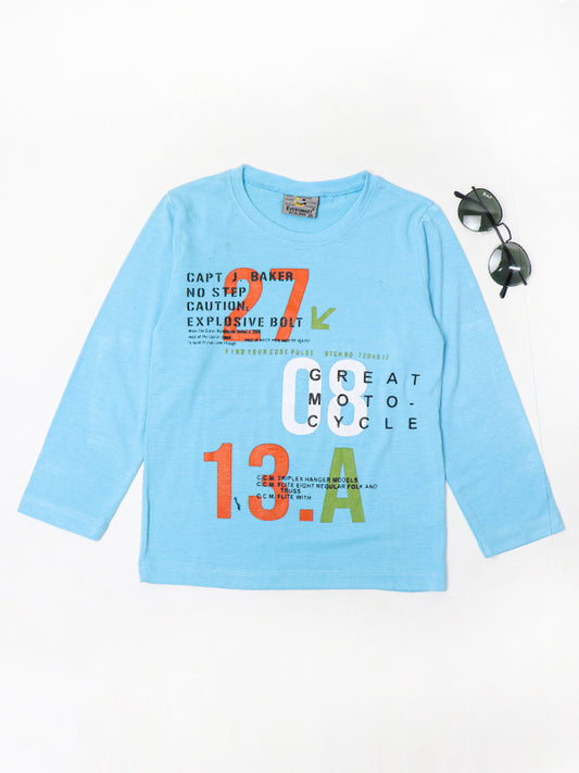AJ Boys T-Shirt 3 Yrs - 8 Yrs 27 Light Blue
